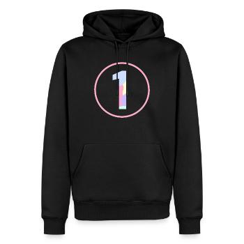 Pastel « One » 1- ApriNoeScor - Sweat à capuche Premium bio Homme - noir - Devant - Nico (187cm)