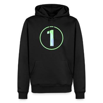 Pastel « One » 1- ApriNoeScor - Sweat à capuche Premium bio Homme - noir - Devant - Nico (187cm)