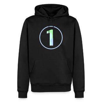 Pastel « One » 1- ApriNoeScor - Sweat à capuche Premium bio Homme - noir - Devant - Nico (187cm)
