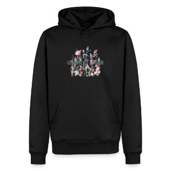 Blumen | Sticker | Glimmerfänger - Männer Premium Bio Hoodie - Schwarz - Vorne - Nico (187cm)