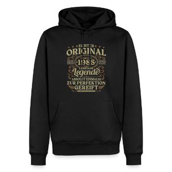 Original seit 1985 Jahrgang Geburtstag Geschenk - Männer Premium Bio Hoodie - Schwarz - Vorne - Nico (187cm)