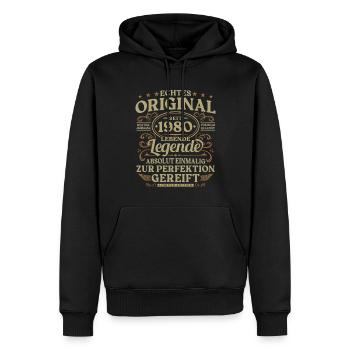 Original seit 1980 Jahrgang Geburtstag Geschenk - Männer Premium Bio Hoodie - Schwarz - Vorne - Nico (187cm)
