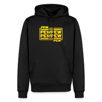 Pew pew pew - Sweat à capuche Premium bio Homme - noir - Devant - Nico (187cm)