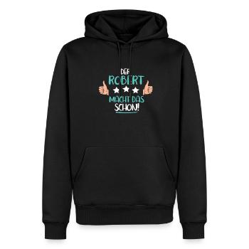 Lustiges Robert vorname Geschenk - Männer Premium Bio Hoodie - Schwarz - Vorne - Nico (187cm)