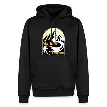 Ski time is my time skier - Men’s Premium Organic Hoodie - black - Front - Nico (187cm)