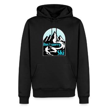 Don't worry ski - Men’s Premium Organic Hoodie - black - Front - Nico (187cm)
