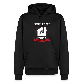 Nouveau propriétaire Propriétaire d’une maison Propriétaire d’une maison - Sweat à capuche Premium bio Homme - noir - Devant - Nico (187cm)