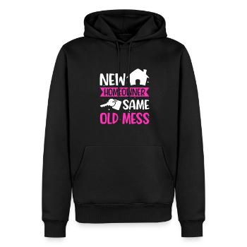 Nouveau propriétaire Propriétaire d’une maison Propriétaire d’une maison - Sweat à capuche Premium bio Homme - noir - Devant - Nico (187cm)