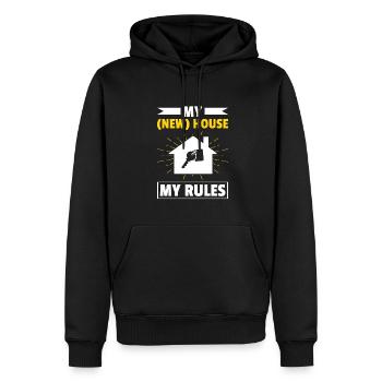 Nouveau propriétaire Propriétaire d’une maison Propriétaire d’une maison - Sweat à capuche Premium bio Homme - noir - Devant - Nico (187cm)