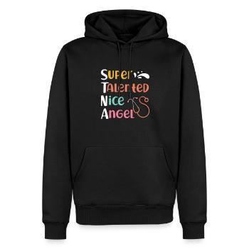 STNA Certified Nursing Assistant - Men’s Premium Organic Hoodie - black - Front - Nico (187cm)