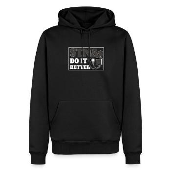 STNA Certified Nursing Assistant - Men’s Premium Organic Hoodie - black - Front - Nico (187cm)