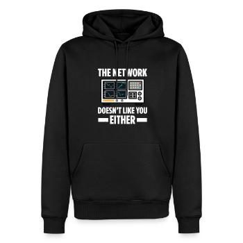 Administrateur réseau Administrateur système Réseau - Sweat à capuche Premium bio Homme - noir - Devant - Nico (187cm)