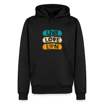 Administrateur réseau Administrateur système Réseau - Sweat à capuche Premium bio Homme - noir - Devant - Nico (187cm)