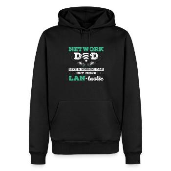 Administrateur réseau Administrateur système Réseau - Sweat à capuche Premium bio Homme - noir - Devant - Nico (187cm)