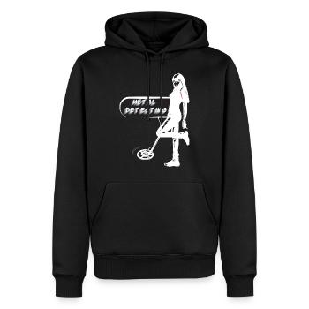 Sexy Schatzsucherin mit Metalldetektor - Männer Premium Bio Hoodie - Schwarz - Vorne - Nico (187cm)