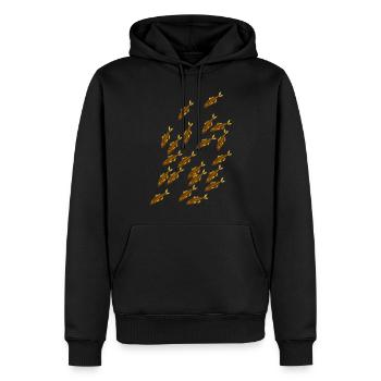 Fischschwarm - Männer Premium Bio Hoodie - Schwarz - Vorne - Nico (187cm)