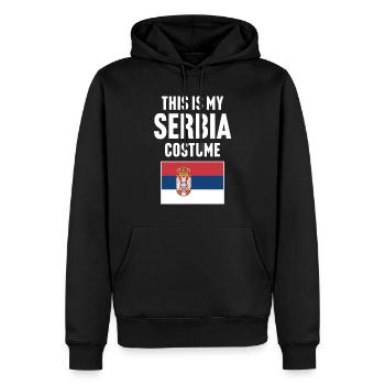 C’est mon costume de Serbie - Sweat à capuche Premium bio Homme - noir - Devant - Nico (187cm)