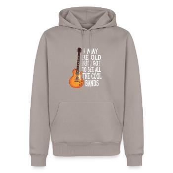Rock Musik Opa Großvater Humor Geschenkidee - Männer Premium Bio Hoodie - Taupe - Vorne - Nico (187cm)
