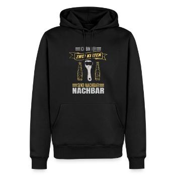 Bier Ich Bin Der Zwei Kisten Sind Machbar Nachbar - Männer Premium Bio Hoodie - Schwarz - Vorne - Nico (187cm)