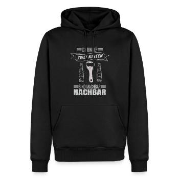 Bier Ich Bin Der Zwei Kisten Sind Machbar Nachbar - Männer Premium Bio Hoodie - Schwarz - Vorne - Nico (187cm)