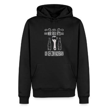 Bier Spruch Mir Reicht's Ich Geh Zum Nachbarn - Männer Premium Bio Hoodie - Schwarz - Vorne - Nico (187cm)