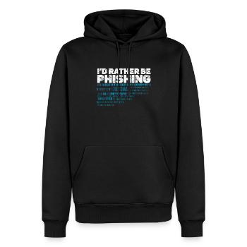 i d rather be phishing, cyber security team - Sweat à capuche Premium bio Homme - noir - Devant - Nico (187cm)