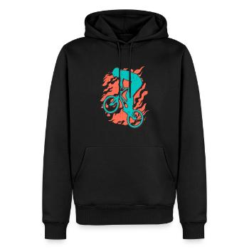 BMX Fahrrad Motiv Junge Freestyle BMX Kinder - Männer Premium Bio Hoodie - Schwarz - Vorne - Nico (187cm)