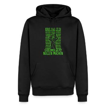 Informatiker Programmiere Humor Geschenkidee - Männer Premium Bio Hoodie - Schwarz - Vorne - Nico (187cm)