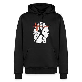 Klettern Bouldern Boulder Bergsteiger Kletterer - Männer Premium Bio Hoodie - Schwarz - Vorne - Nico (187cm)
