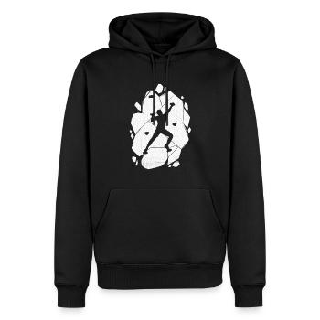 Escalade de bloc Boulder Alpinistes - Sweat à capuche Premium bio Homme - noir - Devant - Nico (187cm)