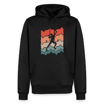 Bouldern Kletterer Kletterhalle Klettern - Männer Premium Bio Hoodie - Schwarz - Vorne - Nico (187cm)