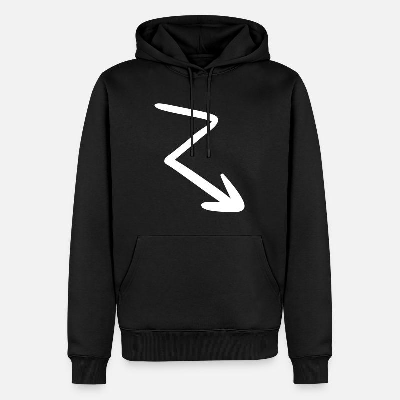 Flèche dessin esquisse blanc - Sweat à capuche Premium bio Homme - noir