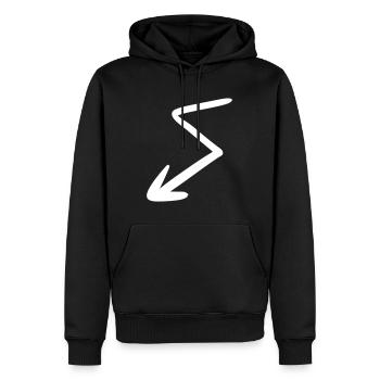 Pfeil Zeichnung Skizze weiß - Männer Premium Bio Hoodie - Schwarz - Vorne - Nico (187cm)