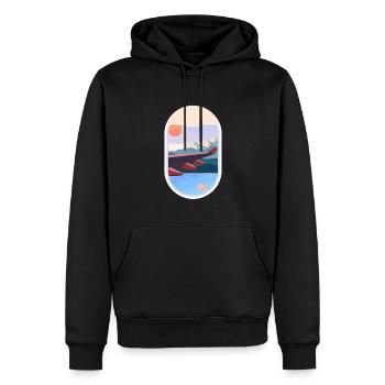 Airplane Window Travel Landscape Nature - Men’s Premium Organic Hoodie - black - Front - Nico (187cm)