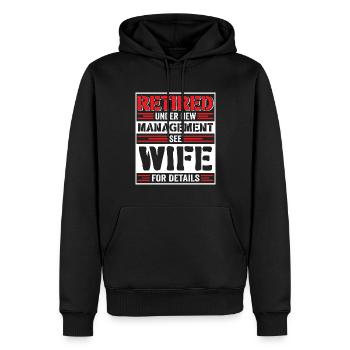 pensionné retraite humour idée cadeau grand-père - Sweat à capuche Premium bio Homme - noir - Devant - Nico (187cm)