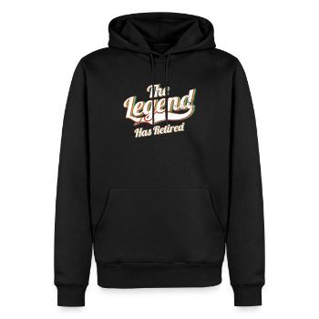 Retraité Pension de retraite Humour Idée cadeau Grand-père - Sweat à capuche Premium bio Homme - noir - Devant - Nico (187cm)