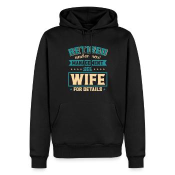 pensionné retraite humour idée cadeau grand-père - Sweat à capuche Premium bio Homme - noir - Devant - Nico (187cm)