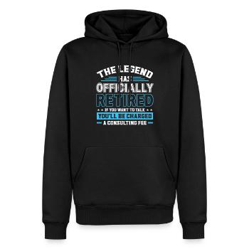 Retraité Pension de retraite Humour Idée cadeau Grand-père - Sweat à capuche Premium bio Homme - noir - Devant - Nico (187cm)
