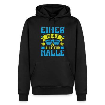 Mallorca Party Einer Für Alle Alle Für Malle - Männer Premium Bio Hoodie - Schwarz - Vorne - Nico (187cm)