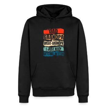 Idée cadeau arrière-grand-père Papa Grand-père Arrière-grand-père - Sweat à capuche Premium bio Homme - noir - Devant - Nico (187cm)