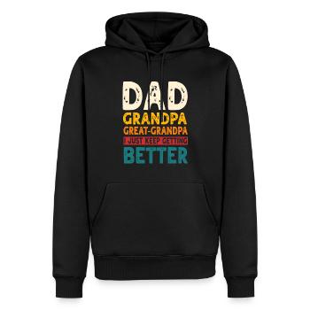Idée cadeau arrière-grand-père Papa Grand-père Arrière-grand-père - Sweat à capuche Premium bio Homme - noir - Devant - Nico (187cm)