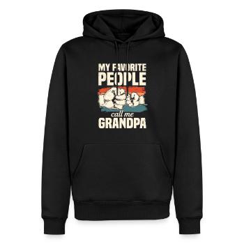 Opa Großvater Mes gens préférés m’appellent grand-père - Sweat à capuche Premium bio Homme - noir - Devant - Nico (187cm)