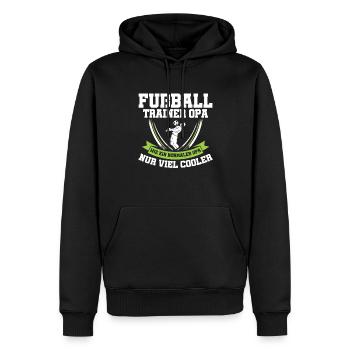 Fußball Trainer Opa Geschenkidee - Männer Premium Bio Hoodie - Schwarz - Vorne - Nico (187cm)