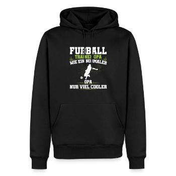 Fußball Trainer Opa Geschenkidee - Männer Premium Bio Hoodie - Schwarz - Vorne - Nico (187cm)