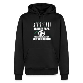 Fußball Trainer Papa Geschenkidee Vater - Männer Premium Bio Hoodie - Schwarz - Vorne - Nico (187cm)