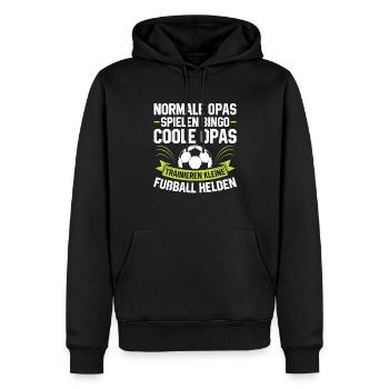 Fußball Opa Trainer Großvater Geschenkidee - Männer Premium Bio Hoodie - Schwarz - Vorne - Nico (187cm)
