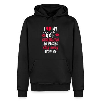 I Love My Hot Girlfriend Saying Gift Idea Couples - Men’s Premium Organic Hoodie - black - Front - Nico (187cm)