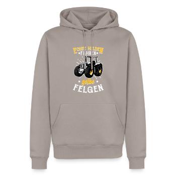 Traktor Trecker Echte Helden Fahren Gelbe Felgen - Männer Premium Bio Hoodie - Taupe - Vorne - Nico (187cm)