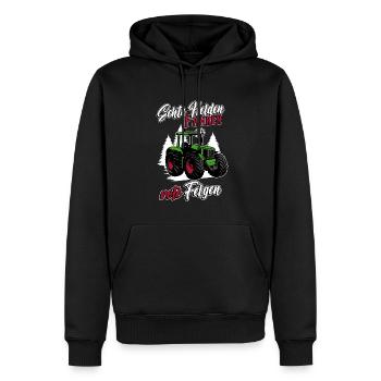Landwirt Traktor Echte Helden Fahren Rote Felgen - Männer Premium Bio Hoodie - Schwarz - Vorne - Nico (187cm)