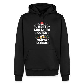 Weihnachten Bier Most Likely To Offer Santa a Beer - Männer Premium Bio Hoodie - Schwarz - Vorne - Nico (187cm)